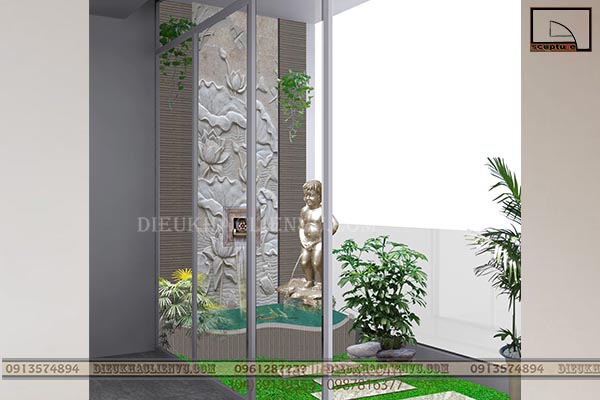 Thiết kế tiểu cảnh thác nước ban công